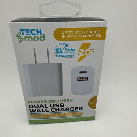 tech mod 20w dual usb wall charger White GR59 - Picture 1 of 5